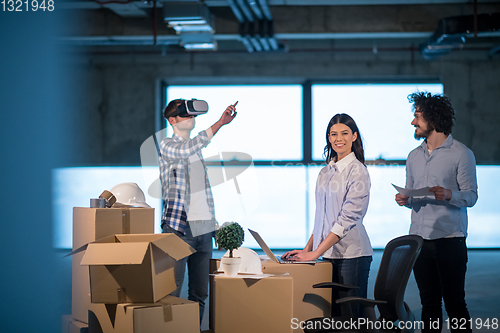 Image of group of business people,architect and engineer on construction 