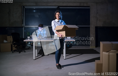 Image of business people on construction site  in new startup office at n