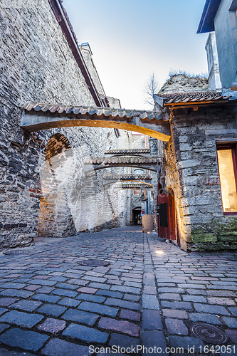 Image of Medieval street  St. Catherine\'s Passage in Tallinn, Estonia 