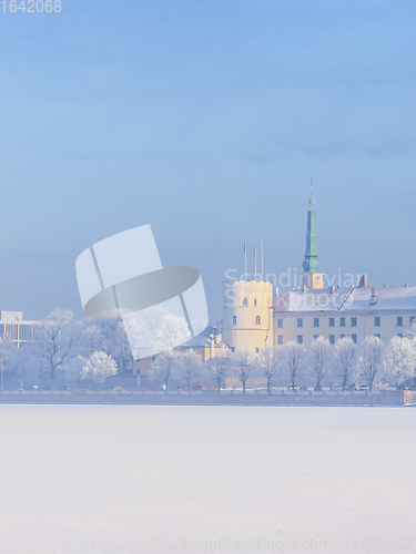 Image of Winter skyline of Latvian capital Riga Old town