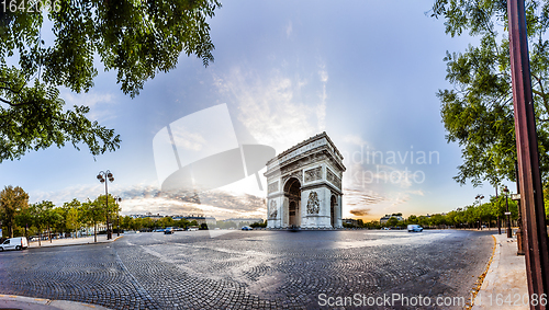 Image of Paris Triumphal Arch the Arc de Triomphe de l\'Etoile, France