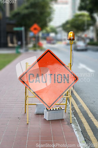 Image of Caution road street sign