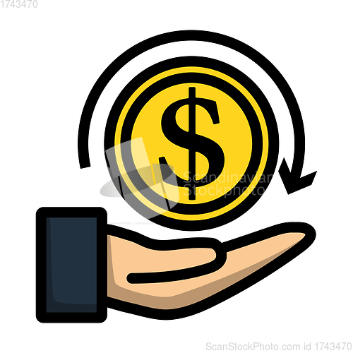 Image of Cash Back Coin To Hand Icon