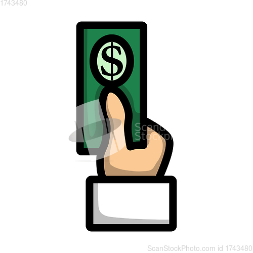 Image of Hand Hold Dollar Banknote Icon