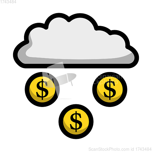 Image of Coins Falling From Cloud Icon