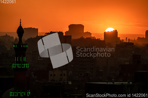 Image of sunset scenery at Cairo Egypt