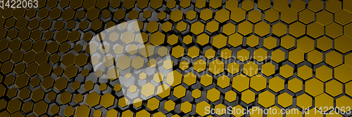 Image of golden hexagon background