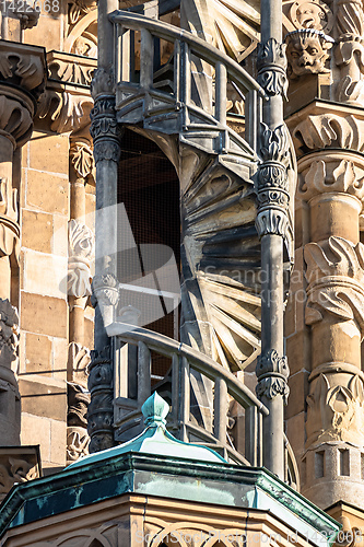 Image of outdoor stairs at the tower of the Kilian Church in Heilbronn Ge