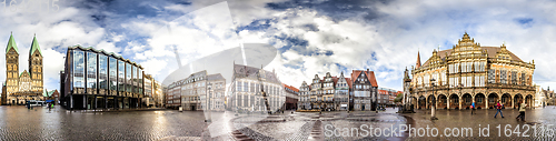 Image of Skyline of Bremen main market square, Germany