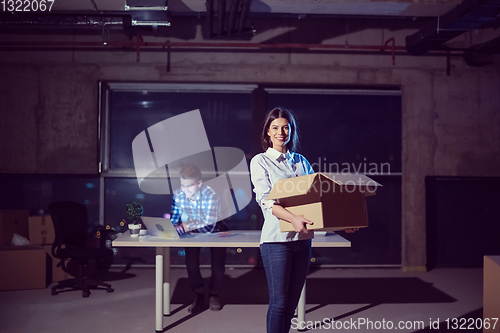 Image of business people on construction site  in new startup office at n