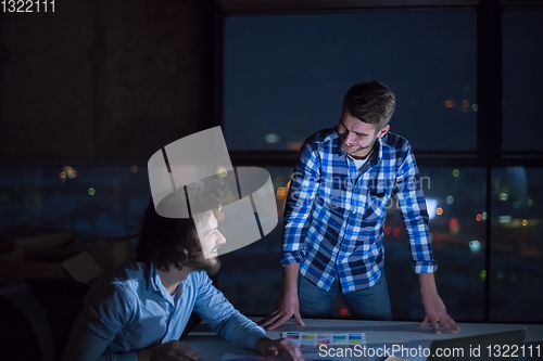 Image of business people on construction site  in new startup office at n