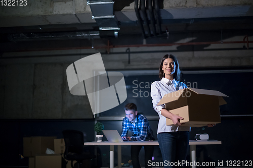 Image of business people on construction site  in new startup office at n