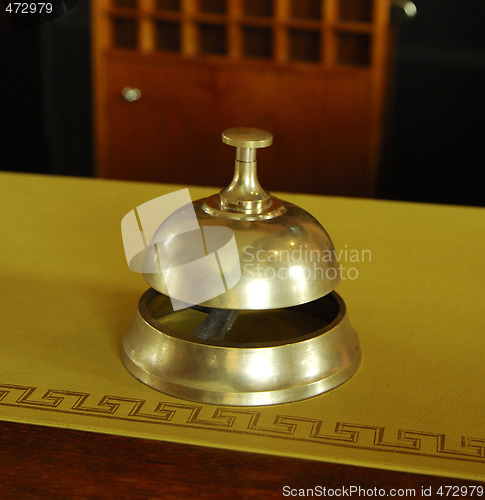 Image of Service ring bell on a hotel desk 