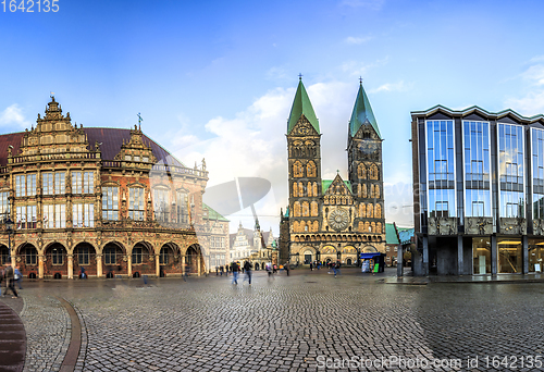 Image of Skyline of Bremen main market square, Germany