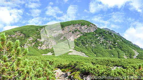Image of Tourist hiking trail in the Polish Tatra Mountains.