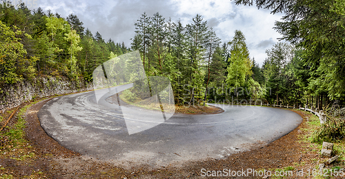 Image of Curved serpentine mountain road