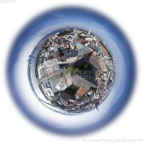 Image of Riga old town skyline view from above