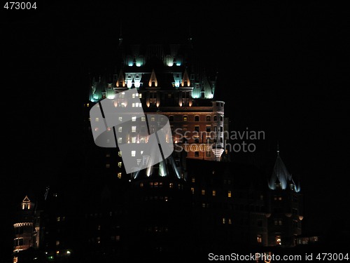 Image of chateau frontenac, quebec, canada, at night