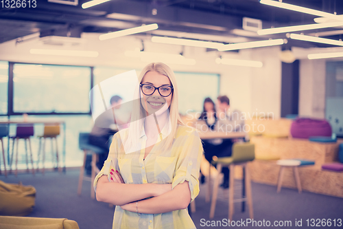 Image of Portrait of blonde Businesswoman