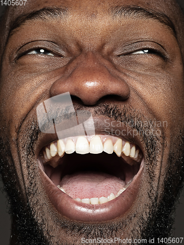 Image of Close up portrait of young african-american man