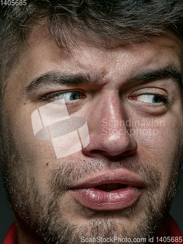 Image of Close up portrait of young caucasian man