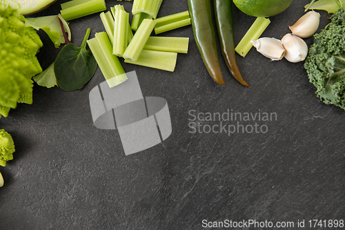 Image of close up of different green vegetables