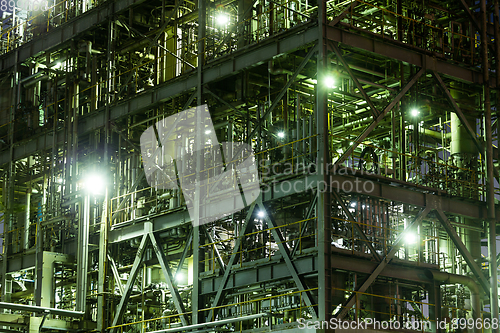 Image of Steelworks Industrial building at night