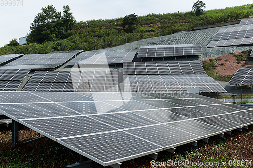 Image of Solar panel in mountain