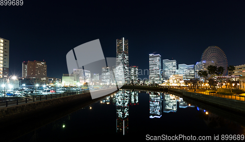 Image of Yokohama skyline at night