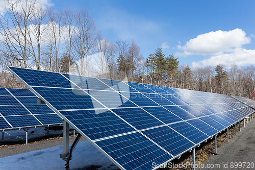 Image of Solar power plant in countryside