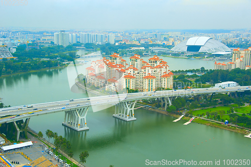 Image of Singapore cityscape, birds-eye view