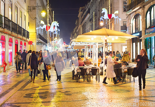 Image of Main tourists street. Lisbon, Portugal
