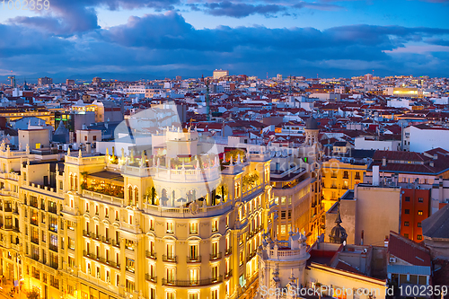 Image of Madrid skyline aerial, Spain