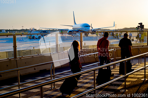 Image of Boarding plane at airport