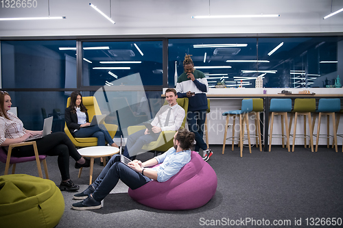 Image of Multiethnic startup business team having meeting