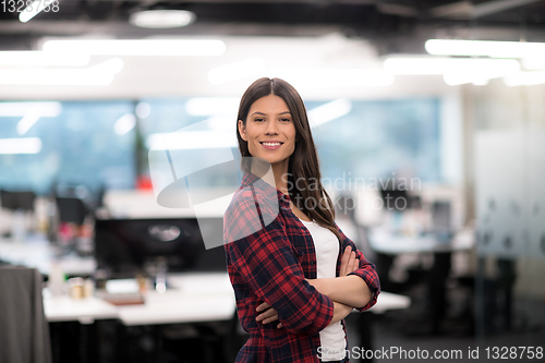 Image of Portrait of  smiling female software developer