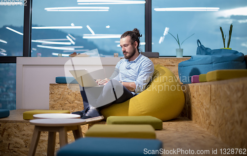 Image of software developer writing programming code