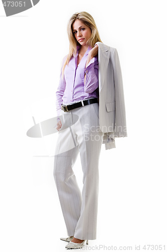Image of Business woman in pant suit