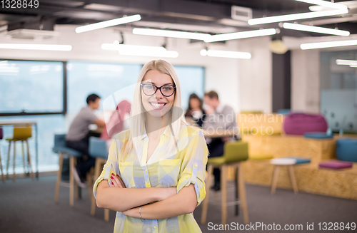 Image of Portrait of blonde Businesswoman