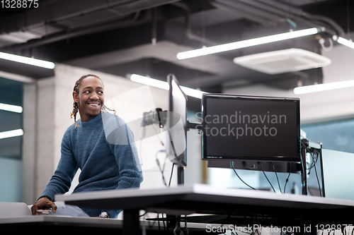 Image of Portrait of black male software developer