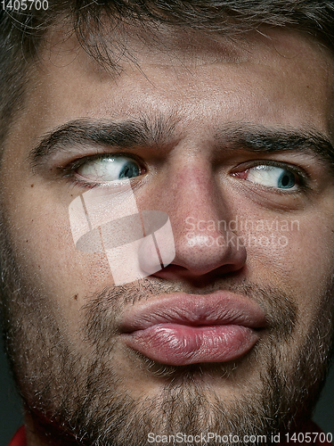 Image of Close up portrait of young caucasian man