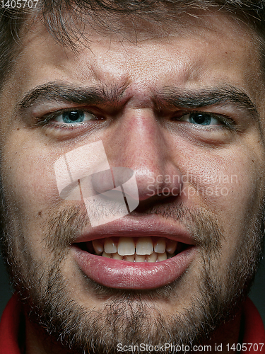 Image of Close up portrait of young caucasian man