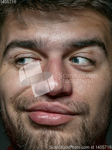 Image of Close up portrait of young caucasian man