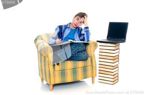 Image of Boy doing homework