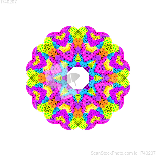 Image of Bright colorful shape with abstract pattern 