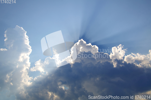 Image of Sky landscape with clouds and sunlight