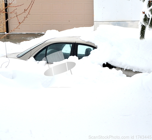 Image of Car in snow outside.