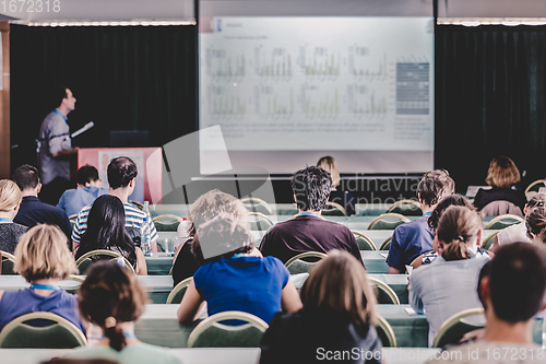 Image of Audience in lecture hall participating at scientific conference.