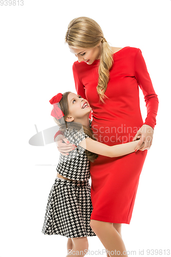 Image of beautiful mother and daughter