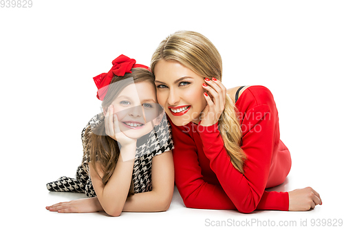 Image of beautiful mother and daughter